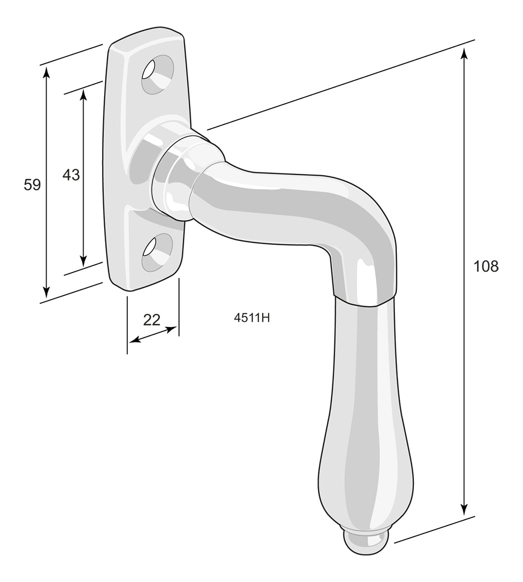 Spanjoletthandtag 4511 H/V