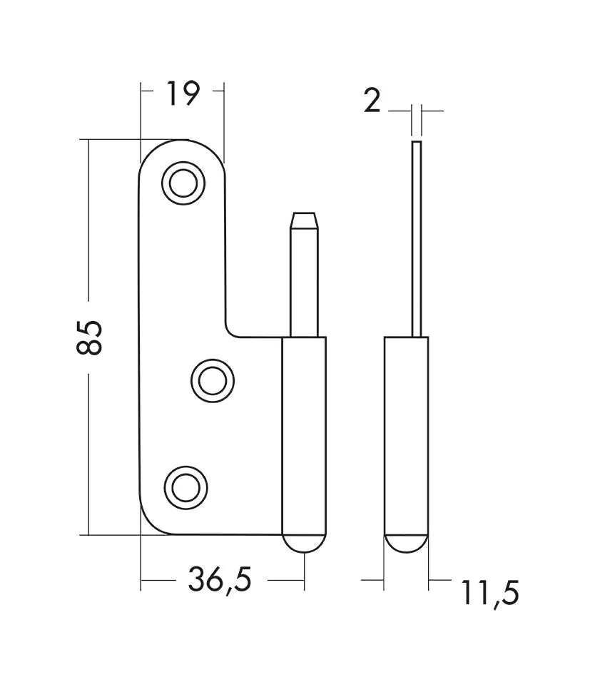 Galvanized hinges 1225 (H85 B74)