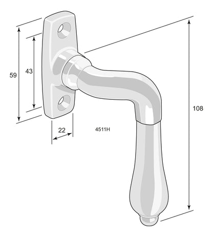 Spanjoletthandtag 4511 H/V
