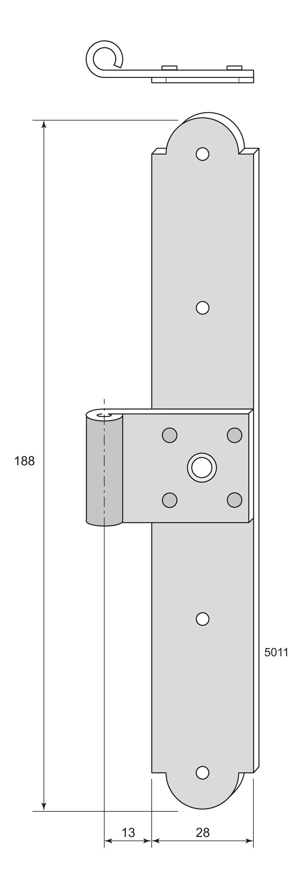 Angle hinge 5074 (H198 B108) 5074