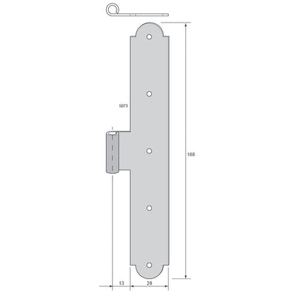 Angle hinge 5074 (H198 B108) 5074
