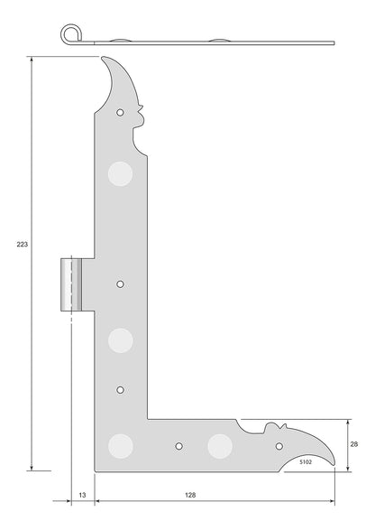 Angle hinge 5074 (H198 B108) 5074