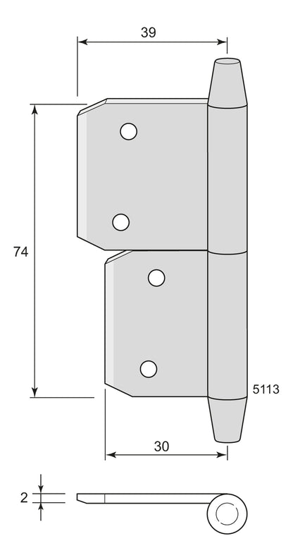 Insticksgångjärn 5113 (H74)