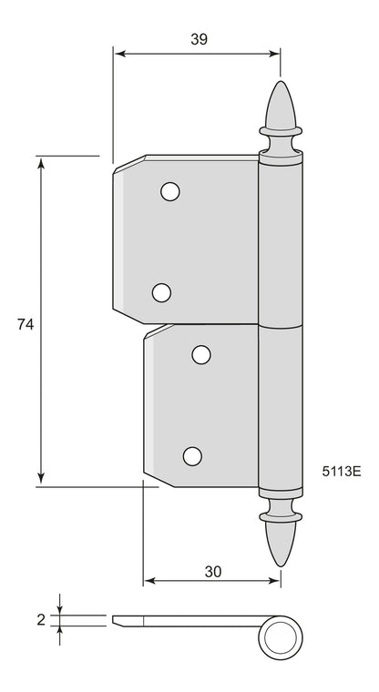 Insticksgångjärn 5113 (H74)