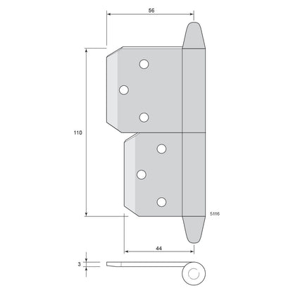Insticksgångjärn 5116 (H110)