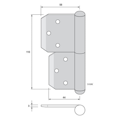Insticksgångjärn 5116 (H110)
