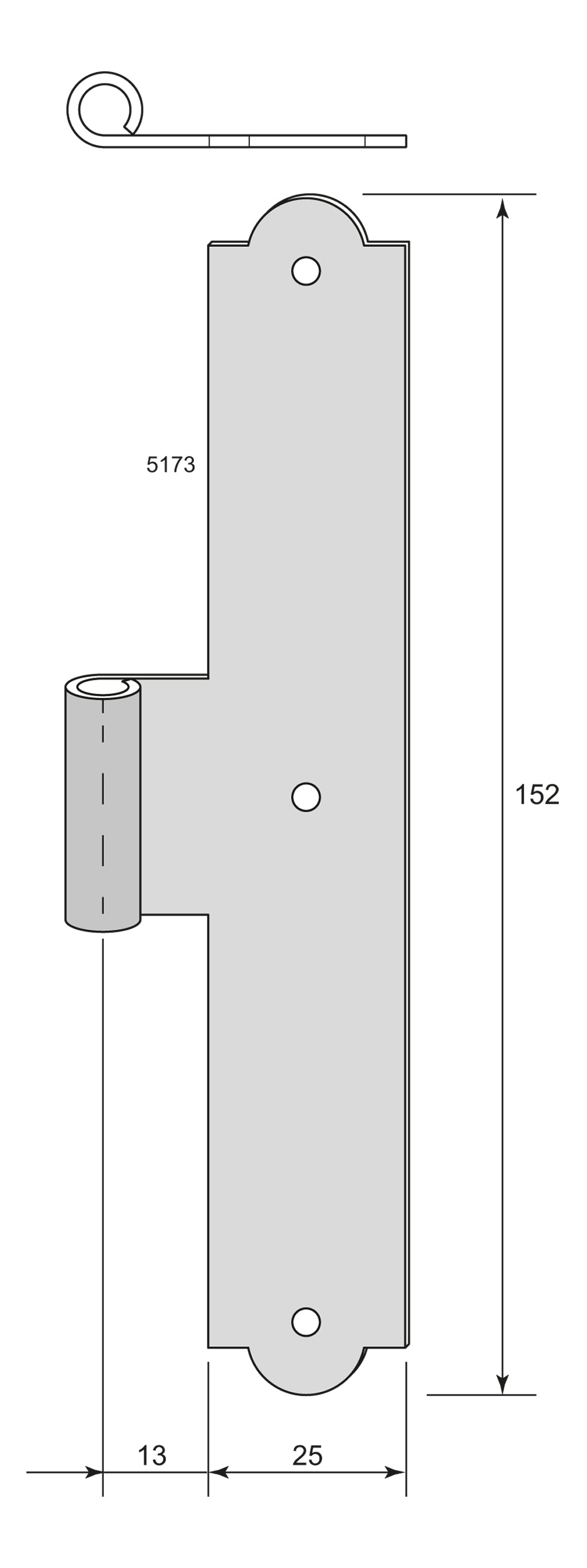 Mellangångjärn 5173 (H152 B25)