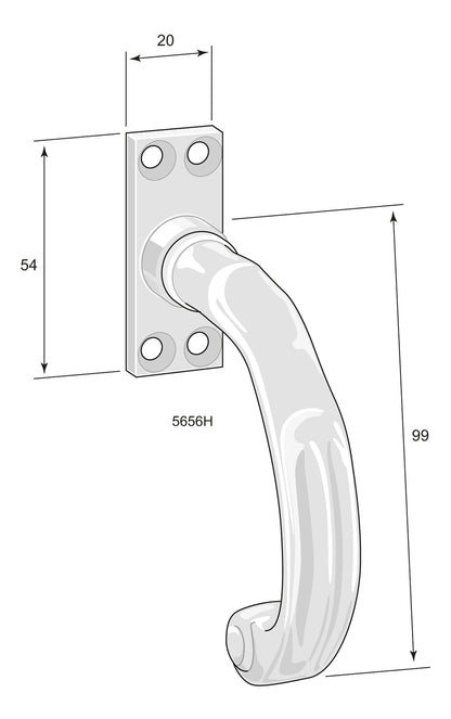 Spanjoletthandtag 5656