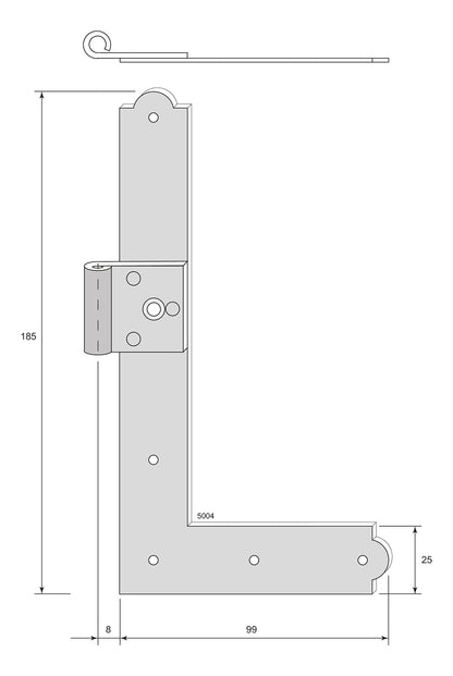 Angle hinge 4x7 1/2 inch 5004