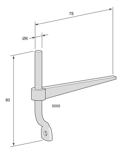 Stump hook Pin diameter 6mm 5005