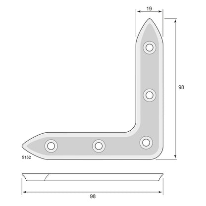 Corrugated angle iron 5152